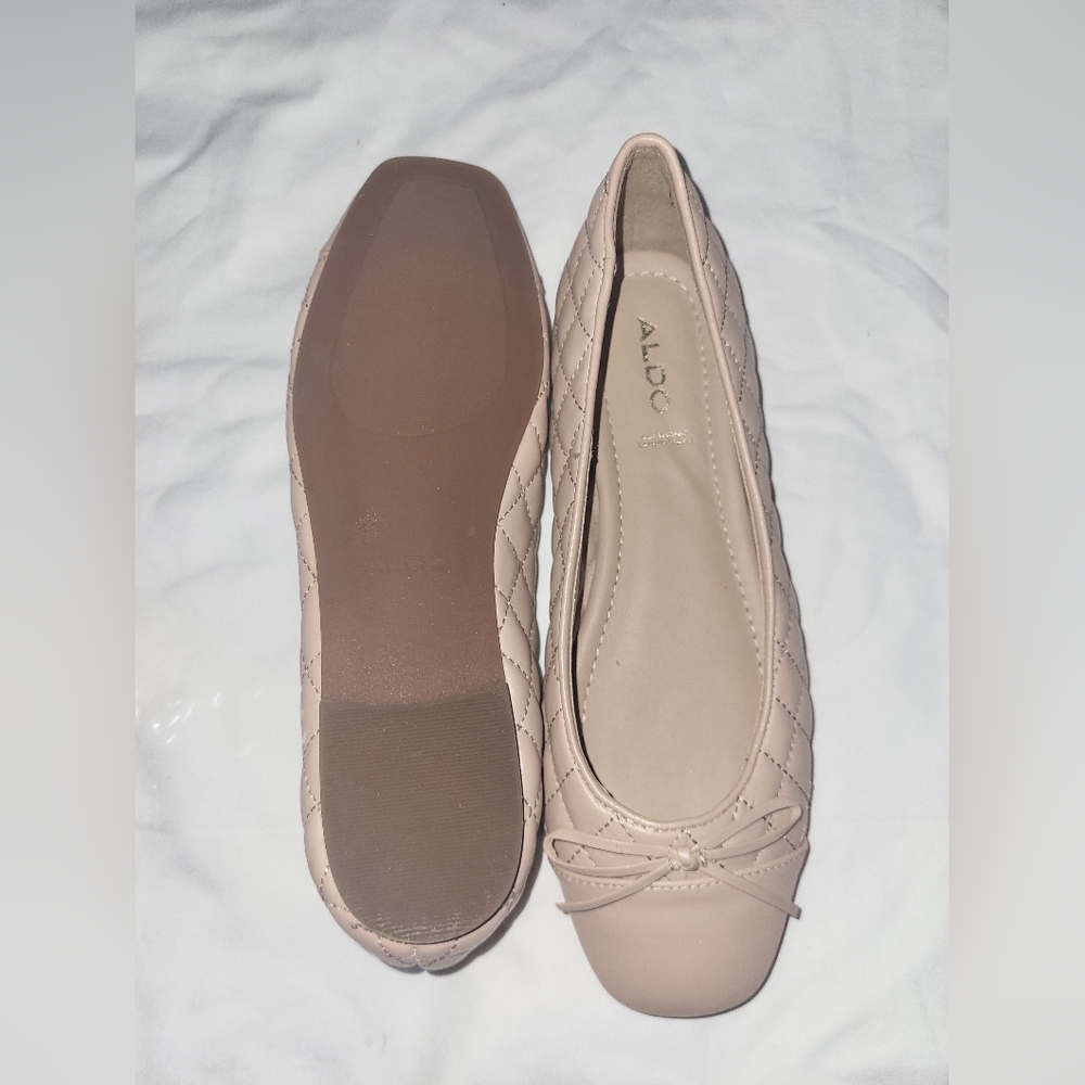 ALDO Women's Quilted Ballet Flats - Beige - Picture 2 of 2